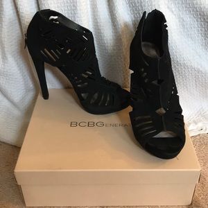 BCBGeneration black suede heels